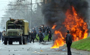 Scenes of violence as 73  rioters were killed by security officers in yesterday uprising - Image by: AFP/Getty Images