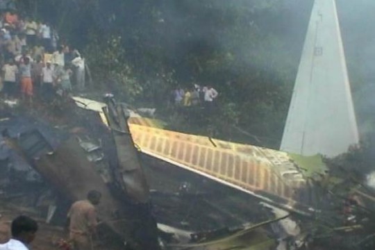 Scene of the crash in India where a reported 158 people has died.