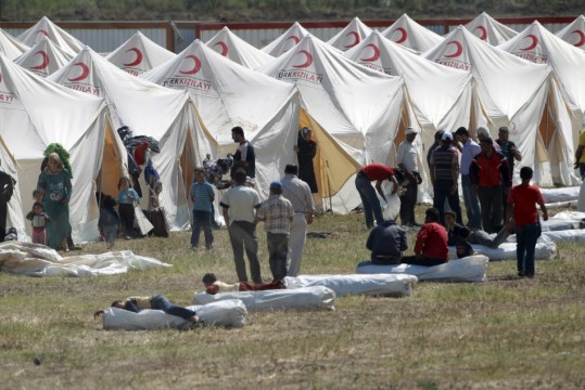 Syrian refugees in a refugee camp in a border town in Hatay province of Turkey