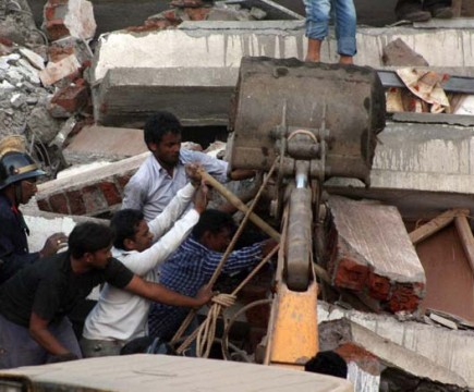  7-storey unauthorized building collapsed in India last evening.