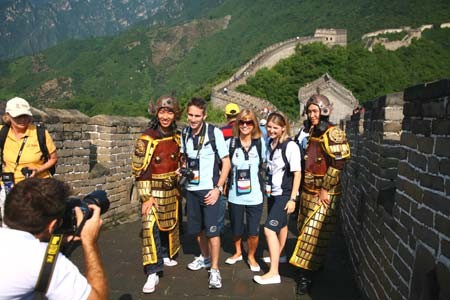 Foreign tourists clicking pictures in China: File Pic