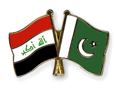 Flags of Iraq and Pakistan.