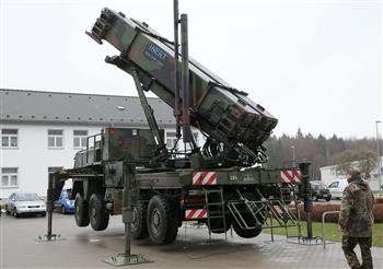 A PAC 3 patriot missile system, a surface-to-air missile system at the ...