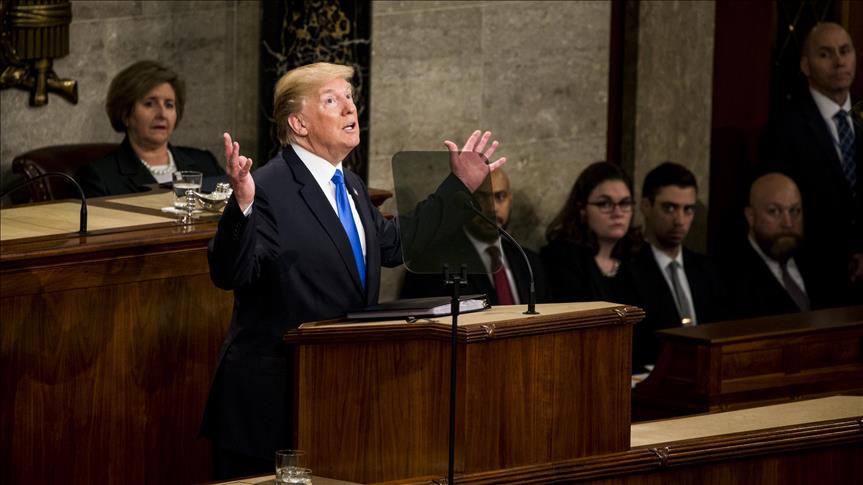 President Donald Trump urges unity in first State of the Union