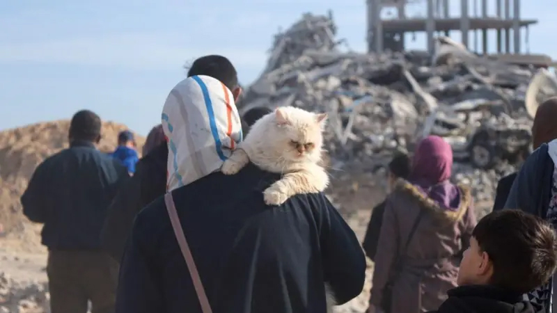 Ateşkes sonrasında yıkıntılara geri dönen Filistinliler